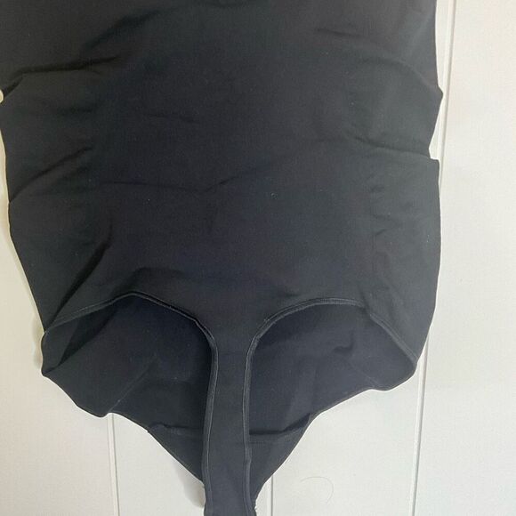 SHAPERX Womens 2X/3X Bodysuit 5215 Tummy Control Shapewear Thong Black New - Picture 11 of 12